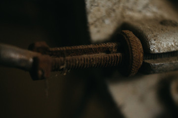 close up of old mechanism