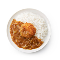 コロッケカレー　(バック飛ばし、影イキ、真俯瞰)