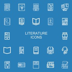 Editable 22 literature icons for web and mobile