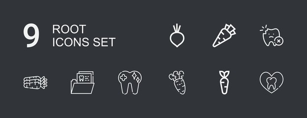 Editable 9 root icons for web and mobile