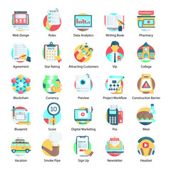 Colorful Flat Rounded Icons Pack 