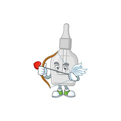 Charming picture of bottle with pipette Cupid mascot design concept with arrow and wings