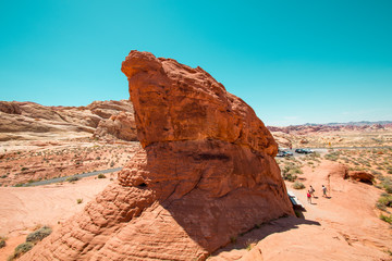 Fototapeta na wymiar The Valley of Fire State Park is a reserved a few miles from Las Vegas.
