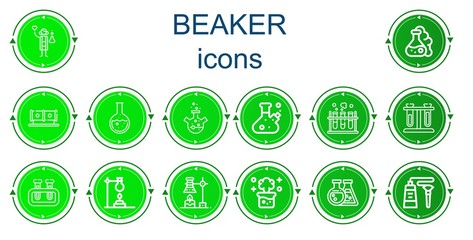 Editable 14 beaker icons for web and mobile