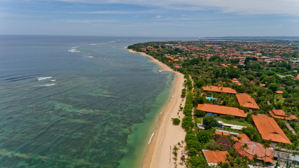 Aerial view of typical sandy beach.