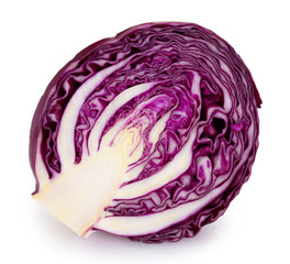Fototapeta premium Fresh red cabbage on white background