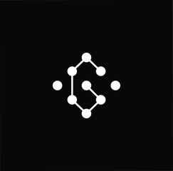 Minimal elegant monogram technology logo. Outstanding professional trendy awesome artistic G initial based Alphabet icon logo. Premium Business logo white color on black background