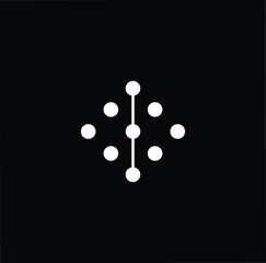 Minimal elegant monogram technology logo. Outstanding professional trendy awesome artistic I initial based Alphabet icon logo. Premium Business logo white color on black background