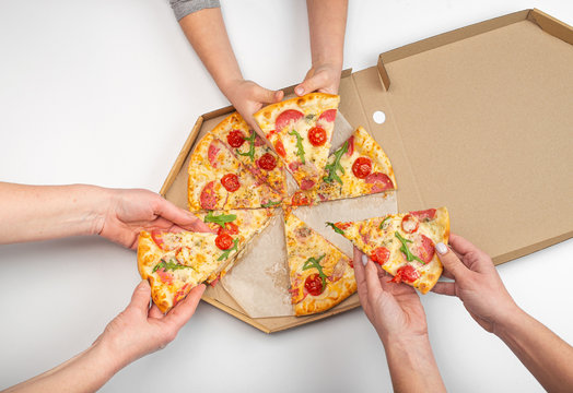 Woman Holding Pizza Box