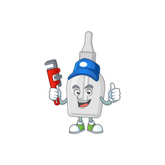 Mascot design concept of bottle with pipette work as smart Plumber