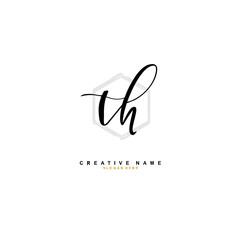 T H TH Initial logo template vector. Letter logo concept