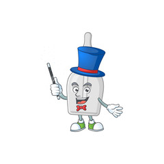 Talented bottle with pipette Magician cartoon design style