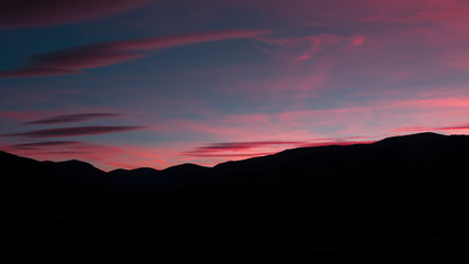 sunset in the mountains