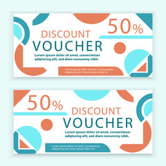 Geometry voucher template. Universal white flyer for business. Clean design for department stores, business. Abstract background