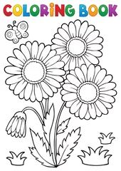 Crédence de cuisine en verre imprimé Pour enfants Livre de coloriage fleur de marguerite image 2