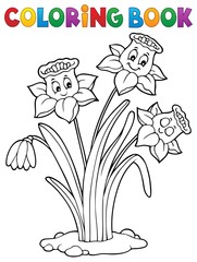 Kleurboek narcis bloem afbeelding 1