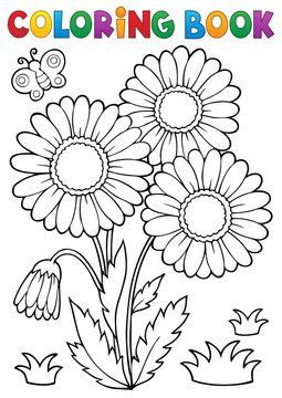 Coloring book daisy flower image 2