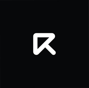 Minimal elegant monogram art logo. Outstanding professional trendy awesome artistic R initial based Alphabet icon logo. Premium Business logo white color on black background