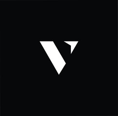 Minimal elegant monogram art logo. Outstanding professional trendy awesome artistic V initial based Alphabet icon logo. Premium Business logo white color on black background