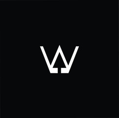 Minimal elegant monogram art logo. Outstanding professional trendy awesome artistic W initial based Alphabet icon logo. Premium Business logo white color on black background