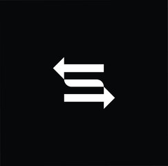 Minimal elegant monogram art logo. Outstanding professional trendy awesome artistic S SE ES initial based Alphabet icon logo. Premium Business logo white color on black background