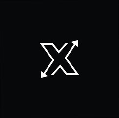 Minimal elegant monogram art logo. Outstanding professional trendy awesome artistic X initial based Alphabet icon logo. Premium Business logo white color on black background