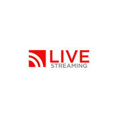Live streaming text logo design template