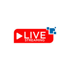 Live streaming text logo design template