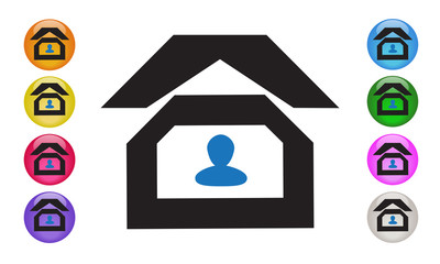 Modern home with people icon vector image designed for web applications, mobile applications and print media EPS 10