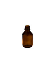 empty transparent black glass bottle isolated