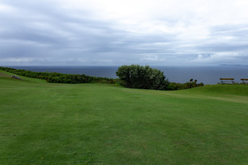 Overcast day near a sea cliff