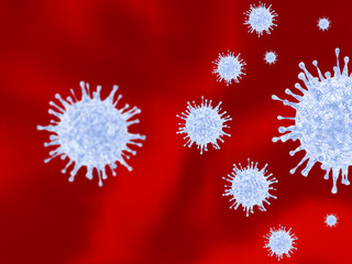 floating coronaviruses - 3d rendering