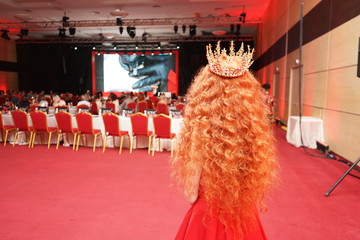 crown on a red background