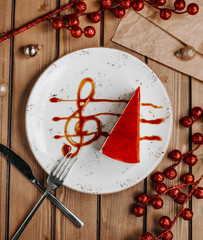 cheesecake with the picture of treble clef