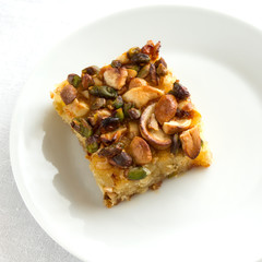  basbousa toppled with nuts