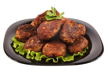 Meat patties isolated on a white background