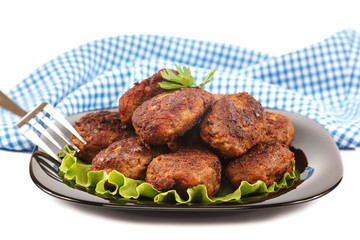Meat patties isolated on a white background