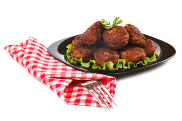Meat patties isolated on a white background