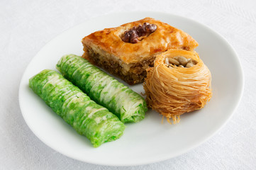 turkish cigars, baklava, and kataifi nests