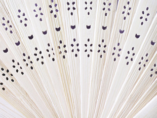 Wood plate with flower hole pattern on background