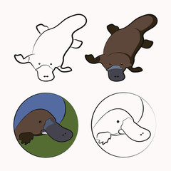 platypus vector graphics. 
floating platypu. 
platypus head