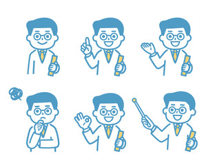 Collection of male doctor poses