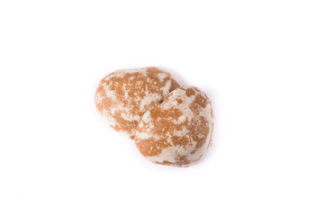 Fresh gingerbread cookies on white