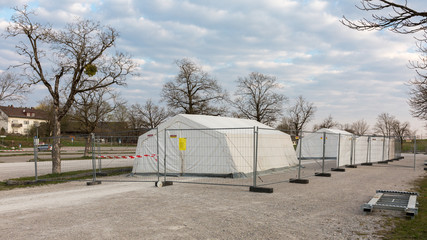 Coronavirus Drive-In located at the parking space of Andechs abbey