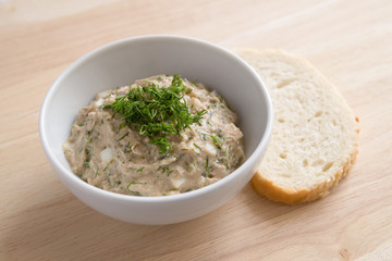 cod liver pate served with bread