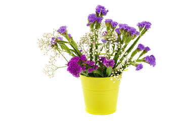 Naklejka na ściany i meble Fresh blue flowers isolated on a white background