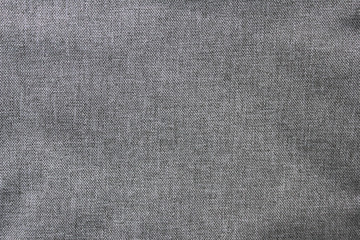 Fototapeta na wymiar Gray texture empty wavy cloth pattern. Soft creasy grey background, empty dark cotton material wallpaper. Blank seamless cloth structure