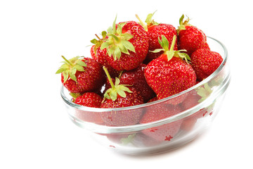 Fresh strawberries isolated on a white background