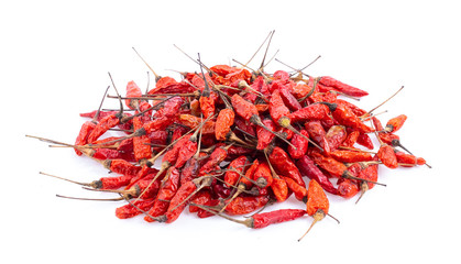 Fototapeta premium Dried chili on white background