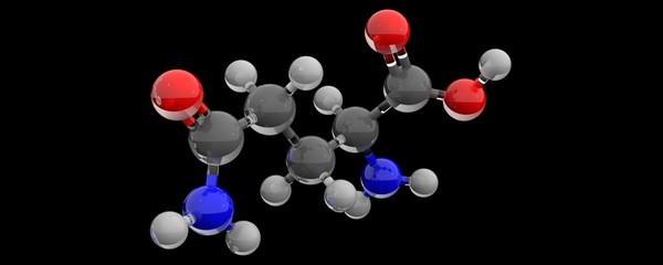 3d glutamine glass molecule